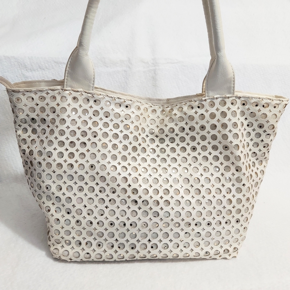 David Jones Lasercut Whiter Shoulder Bag